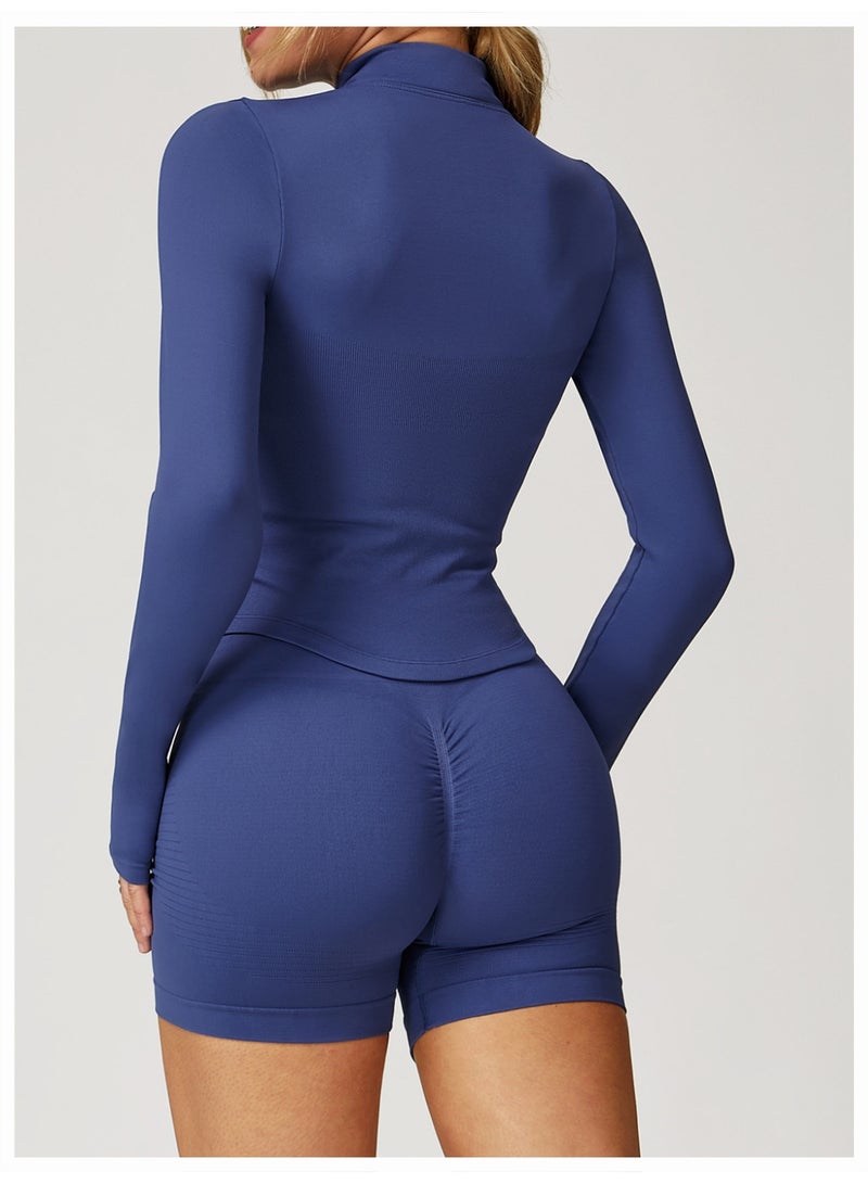 general Yknktstc Women Workout Jacket Full Zip Athletic Tops Cropped Shirt with Thumbholes Quick Dry Running Yoga Casual Wear - Image 3